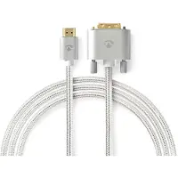 Safety Jogger Gold Cctb34800al20 Hdmi Cable Hdmi-dvi-d 24+1 Pin M 2560x1600 Plated Braided 2 M Argenté