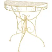 vidaXL Table d'appoint Vintage Demi-ronde Métal 72x36x74 cm Doré