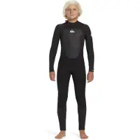 Quiksilver 4/3 Mm Pro Junior Long Sleeve Back Zip Neoprene Suit Noir 8 Years Garçon