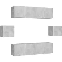vidaXL Ensemble de 6 meubles TV en bois gris béton