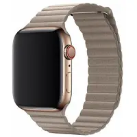Devia Boucle en cuir élégante(44mm) pour Apple Watch pierre (44 mm, Similicuir), Sangles de montre, Gris