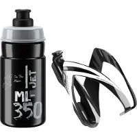Elite CEO Bottle Cage + Jet Bottle Kit Black Glossy/Black Grey 350 ml