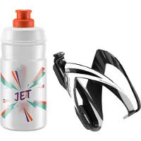 Elite CEO Bottle Cage + Jet Bottle Kit Black Glossy/Clear Orange 350 ml Bouteille de vélo