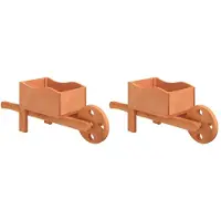 vidaXL Pots à plantes design brouette 2 pcs. 47x15x19 cm bois massif