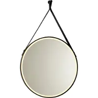 QAZQA Miroir de salle de bain moderne noir avec LED et variateur tactile - Pien