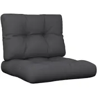 vidaXL Coussins de palette lot de 2 noir tissu