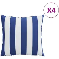 vidaXL Coussins décoratifs lot de 4 Rayures bleues et blanches 60x60cm