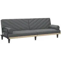 vidaXL Canapé-lit avec accoudoirs Tissu gris foncé