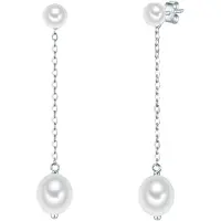 Valero Pearls Boucles d'oreilles argent / blanc perle