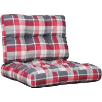 vidaXL Coussins de palette lot de 2 motif à carreaux rouge tissu
