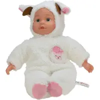 Toi-Toys Poupée bébé mouton-pyjama animal grande poupée câline rose