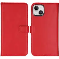 Selencia Étui portefeuille en cuir véritable pour Apple iPhone 15 - Rouge