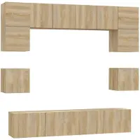 vidaXL Ensemble d'armoires TV 8 pièces en bois composite chêne Sonoma
