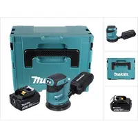 Makita DBO 180 T1J Ponceuse excentrique sans fil 18 V 125 mm + 1x Batterie 5,0 Ah + Makpac - sans chargeur