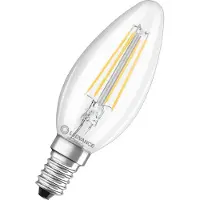 Ledvance Classic LED E14 Bougie Filament Claire 4.2W 470lm - 927 Blanc Très Chaud | Meilleur rendu des couleurs - Dimmable - Équivalent 40W