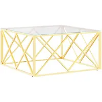 vidaXL Table basse 80x80x40 cm acier inoxydable et verre