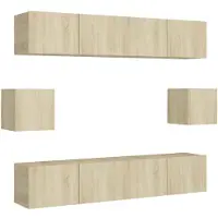 vidaXL Ensemble d'armoires TV 6 pièces en bois composite chêne Sonoma