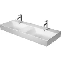 Duravit DuraSquare lavabo double, meuble lavabo double 120x47cm, 2 trous pour robinet, sans trop-plein, avec banc pour trou de robinet, 23531200401