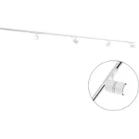 QAZQA Système sur rail moderne triphasé blanc avec 4 spots 3000-4000K - Ruler 38