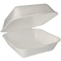 Papstar 85290 Bacs à aliments jetables plastique, Contenant à usage unique, Transparent, Blanc