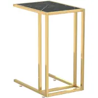 vidaXL Table d'appoint ordinateur Marbre noir 50x35x65 cm Verre trempé