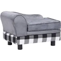 vidaXL Canapé pour chien Gris 57x34x36 cm Peluche