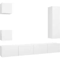 vidaXL Ensemble de 5 meubles TV blanc en bois composite