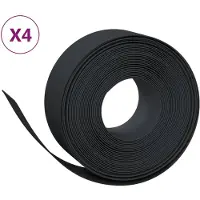 vidaXL Bordure de pelouse 4 pcs Noir 10 m 20 cm Polyéthylène