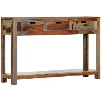 vidaXL Table console avec 3 tiroirs 120x30x75 cm Bois massif