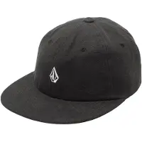 Volcom Casquette Flexfit, visière plate, denim chiné, noir