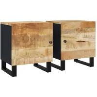 vidaXL Tables de chevet 2 pcs 40x33x46 cm Bois de manguier solide