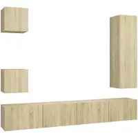 vidaXL Ensemble d'armoires TV 5 pièces en bois composite chêne Sonoma