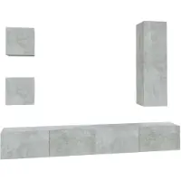 vidaXL Ensemble de 5 meubles TV en bois gris béton