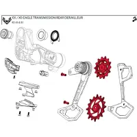Sram X0 T-type Eagle Axs Jockey Wheel Set Argenté
