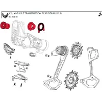Sram X0 T-type Eagle Axs Rear Derailleur Hardware Kit Clair,Noir