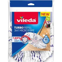Vileda Insert de vadrouille rotatif en microfibre Turbo 3en1