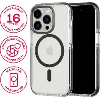 Tech21 Evo Crystal Apple iPhone 14 Pro Back Cover avec MagSafe Transparent/Noir