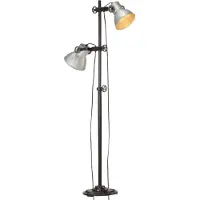 vidaXL Lampadaire 2 flammes argenté E27 Fonte