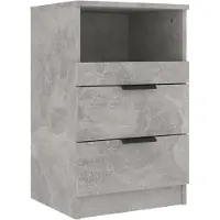 vidaXL Table de chevet Gris béton Bois d'ingénierie