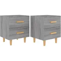 vidaXL Tables de chevet 2 pcs Sonoma gris 40x35x47,5 cm