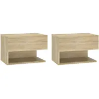 vidaXL Tables de chevet murales 2 pcs Chêne sonoma