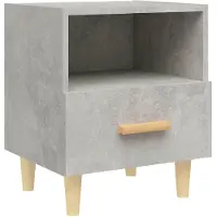 vidaXL Table de chevet Gris béton 40x35x47 cm