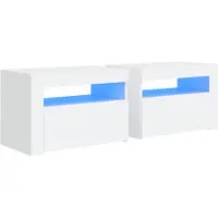 vidaXL Tables de chevet 2 pcs avec LED Blanc 60x35x40 cm