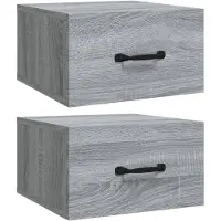 vidaXL Tables de chevet murales 2 pcs Sonoma gris 35x35x20 cm