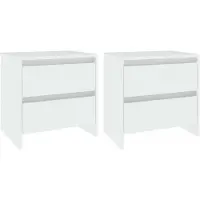 vidaXL Tables de chevet 2 pcs blanc 45x34,5x44,5 cm bois d’ingénierie