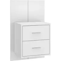 vidaXL Table de chevet murale Blanc brillant