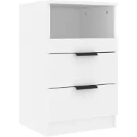 vidaXL Table de chevet Blanc Bois d'ingénierie