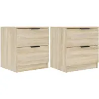 vidaXL Tables de chevet 2 pcs Chêne Sonoma Bois d'ingénierie