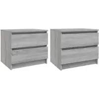 vidaXL Tables de chevet 2 pcs Sonoma gris 50x39x43,5cm Bois ingénierie
