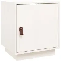 vidaXL Table de chevet Blanc 40x34x45 cm Bois de pin massif
